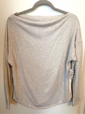 Nordstrom Light Beige Boatneck Long-Sleeve Top